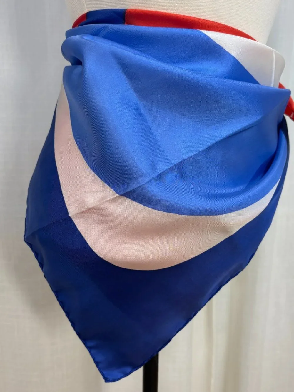 Vera Gold Piece Collection - Colorblock Silk Scarf - Hand Rolled Edges
